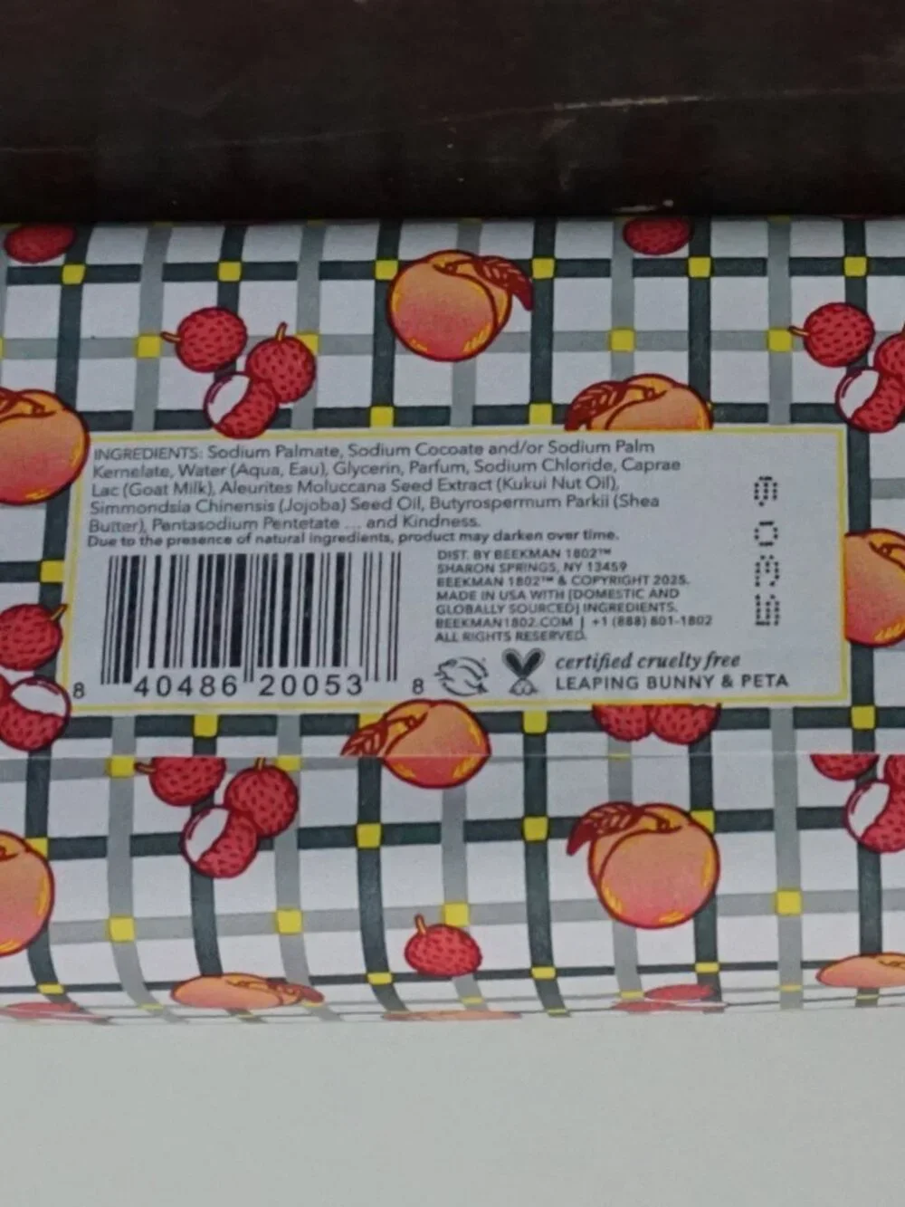 Beekman 1802 Juicy Peach Lychee Goat Milk Lotion Bar Soap